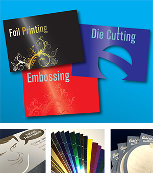 Embossed and foiled samples
